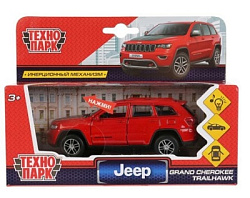 Машина металл свет-звук JEEP GRAND CHEROKEE 12 см, двер, баг, ин, крас, кор. Технопарк в кор.2*36шт