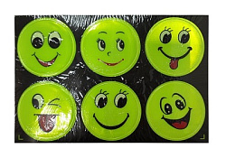 Наклейка светоотражающая набор "СМАЙЛ"6шт. 23*15см арт.1966 (50/2400наб)