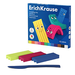 Пластилин " Erich Krause " Color Friends 12цв, 180г, со стеком, картонная коробка