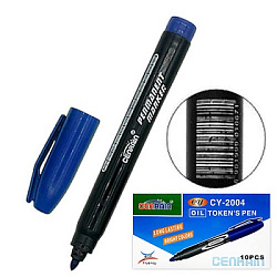 Маркер " KWELT " синий 2,5мм пулевидный наконечник перманентный.