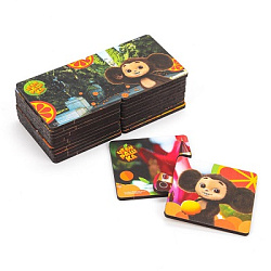 Игрушка деревянная пазл  12,5*6 см. Чебурашка терм. пакет Буратино в кор.15шт