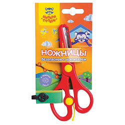 Ножницы детские Мульти-Пульти "Приключения Енота" 14см, с усилителем, европодвес