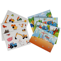 Синий трактор. Весёлое путешествие. Игра с липучками в кор. Умные игры в кор.20шт