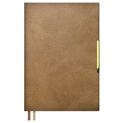 Ежедневник А5 иск.кожа 120л БАКСТЕР БЕЖЕВЫЙ+закладка арт.70564 (1/10шт)