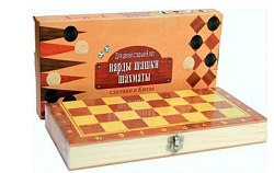 Шахматы, шашки, нарды в/к 30см -7702