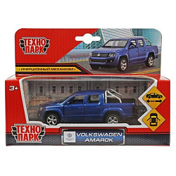 350626 Машина металл VOLKSWAGEN amarok, 11,4 см, двери, инерция, синий, кор. Технопарк в кор.2*48шт