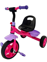 Велосипед трехколесный МЕТЕОР (колеса EVA 10"/8") розовый с фиолетовым (арт. ВЛ-2661)