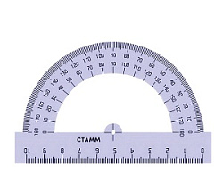 Транспортир " Стамм " 180*/10см прозрачный тонированный