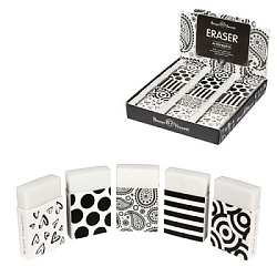 Ластик " Bruno Visconti " ArtGraphix.Black&White, белый, прямоугольный, синтетический каучук, картон