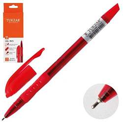 Ручка шариковая " Tukzar " Belinga красная 0,7мм игольчатый пишущий узел резиновый держатель, чернил