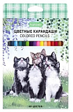 Карандаши " Hatber " ECO Котики бывают разными 18цв, шестигранные, деревянные, картонная упаковка, е