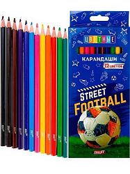 TM "Profit"Карандаши цв пл.2М,набор,гекс.12цв. УЛИЧНЫЙ ФУТБОЛ (КЦ-2622) гриф.d=2,8мм,в к/к, кр 24