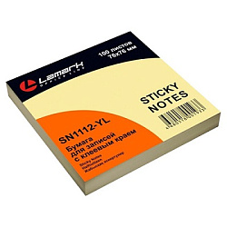 Блок самоклеящийся (стикеры) 76*76мм 100л пастель, желтый " Lamark ", 10702070/100922/3297969       