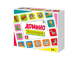 Домино деревянное "Животные" 28 фишек (60х27мм) арт.04536