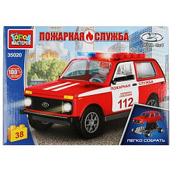 347282 Конструктор LADA 4х4: ПОЖАРНАЯ СЛУЖБА, 38 дет. (легко собрать) Город мастеров в кор.2*40шт