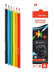 Карандаши цветные трехгранные 6цв. НЕ КИСНИ (КЦ-4728) d=3мм,в к/к.,кратно24