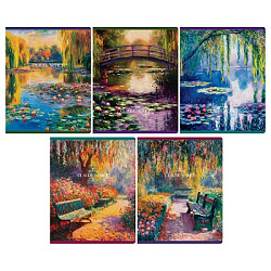 Тетрадь 48л., А5, клетка Greenwich Line "Scenery", матовая ламинация, тиснение фольгой, 70г/м2