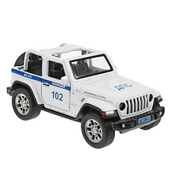 Машина металл JEEP WRANGLER RUBICON ПОЛИЦИЯ 11 см, двери, багаж, инерц, кор. Технопарк в кор.2*36шт