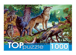 TOPpuzzle. ПАЗЛЫ 1000 элементов. ХТП1000-2161 Волки в ночном лесу