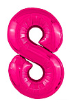 Шар фольгированный 40'' цифра 8, Slim, Фуксия 9423354