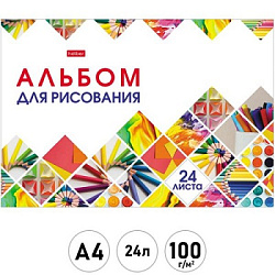 Альбом А4 24л " Hatber " Мозаика, на скобе, обложка - мелованный картон, блок -офсет- 100г/м2, 1 диз