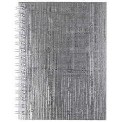 Записная книжка МАЛЫЙ ФОРМАТ А6 спираль  80л " Hatber " Metallic Коричневая, клетка, обложка - бумви