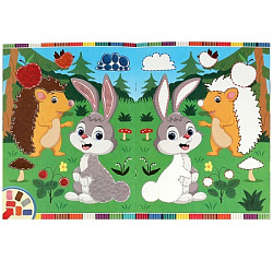 Лесные животные . Рисуем пластилином. 210х285мм. Скрепка. 8 стр. Умка в кор.50шт