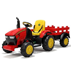Трактор несущий массу тела ребенка электромеханический на Д/У, т.м. "Папа Смайл" / зеленый , красный