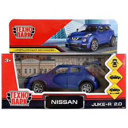 313417  Машина металл NISSAN JUKE-R 2.0 SOFT 12 см, двер, багаж, инерц, синий, кор. Технопарк в кор.