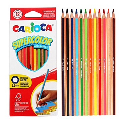 Карандаши " Carioca " Supercolor 12цв шестигранные, деревянные, картонная упаковка, европодвес, 1001