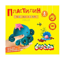 Пластилин " Каляка-Маляка "  8цв 120г со стеком, оптимальная мягкость, отсутствие запаха, картонная 