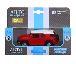 ТМ "Автопанорама" Машинка металл. 1:43 Toyota FJ Cruiser, красный, инерция, откр. двери, в/к 17,5*12