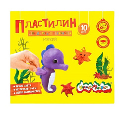 Пластилин " Каляка-Маляка " 10цв 150г со стеком, оптимальная мягкость, отсутствие запаха, картонная 