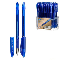 Ручка шариковая " Basir " в дисплее синяя 0,7мм, толщина письма 0,35мм, резиновый держатель, чернила