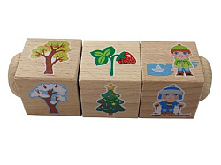 Кубики деревянные на оси "Времена года" (3 кубика) арт.02957