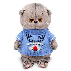 BB-130 Игрушка Кот Басик baby в свитере с оленем