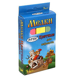 Мел для асфальта " Алгем " цветной  3шт