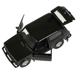 Машина металл LADA 4x4 длина 12 см, двери, багаж, инерц, черный, кор. Технопарк в кор.2*36шт