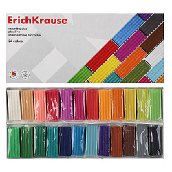 Пластилин " Erich Krause " 24цв, 384г, со стеком, картонная коробка