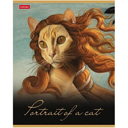 Тетрадь А5 96л клетка " Hatber " Котошедевры, на скобе, обложка- мелованный картон, матовая ламинаци