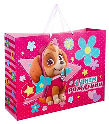 Пакет ламинированный PAW PATROL "С днем рождения! Скай", 61х46х20 см   2822227