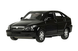 369114 Машина металл LADA PRIORA 12 см, двери, багаж, инерц, черный, кор. Технопарк в кор.2*36шт