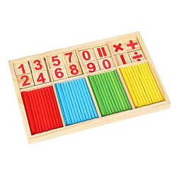 Игрушка деревянная счетный набор Маша и Медведь коробка Буратино в кор.120шт