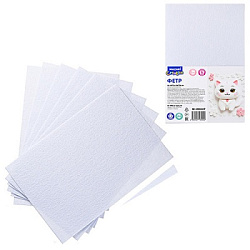 Фетр белый " Mazari " А4 6л 1цв 2мм , жесткий, пластиковый пакет, европодвес