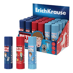Клей-карандаш " Erich Krause " Приключения Пети и Волка 13гр, основа PVP, 3 дизайна, картонный диспл