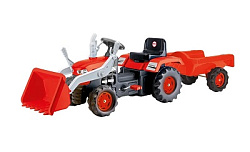 Игрушка Трактор педальный DOLU, с прицепом и ковшом, клаксон, красн.