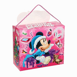 Пакет подарочный-коробка новогодний «Самой лучшей девочке», 27×23×12 см, Минни Маус