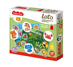 Лото с деревянными фишками "Кто где живет?" Baby Toys арт.04925