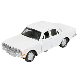 Машина металл ГАЗ-2401 ВОЛГА длина 12 см, двери, багаж, инерц, белый, кор. Технопарк в кор.2*36шт