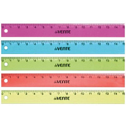 Линейка " deVente " 15см, пластиковая, прозрачная, ассорти